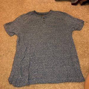 heather blue henley tee